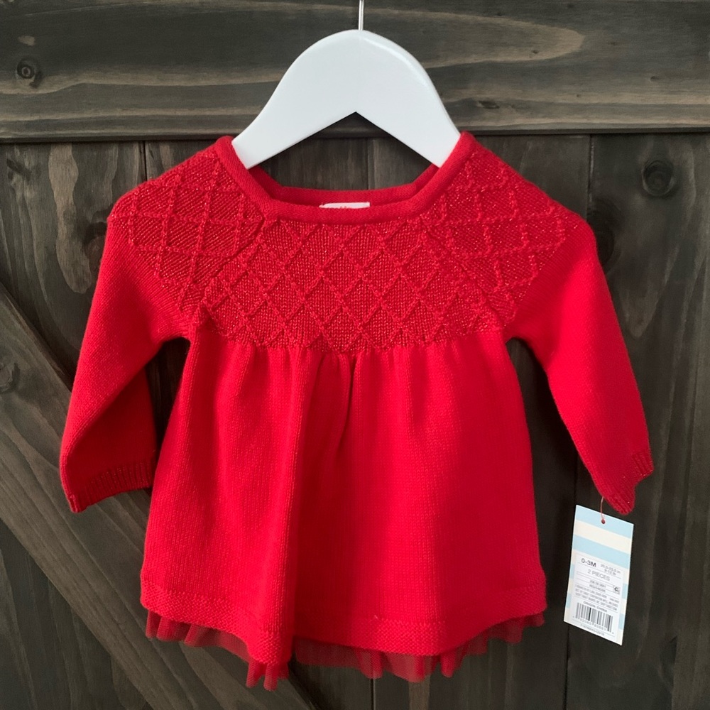 NWT Red Sparkle Baby Dress 3 MOS